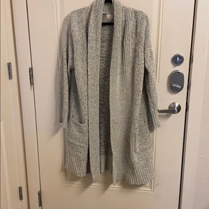 Extra long fuzzy cardigan